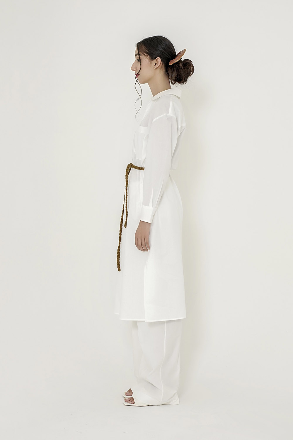 White A-Line Ankle Length Dress